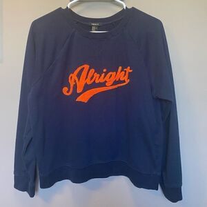 Forever 21 Women’s Blue and Orange ‘Alright’ Sweatshirt